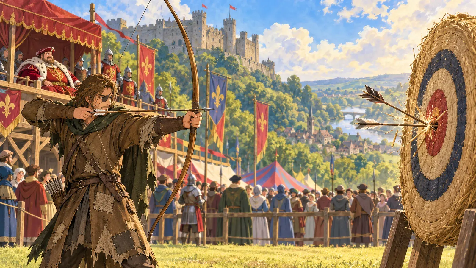 Robin Hood and the Golden Arrow(ロビン・フッドと金の矢)の挿絵