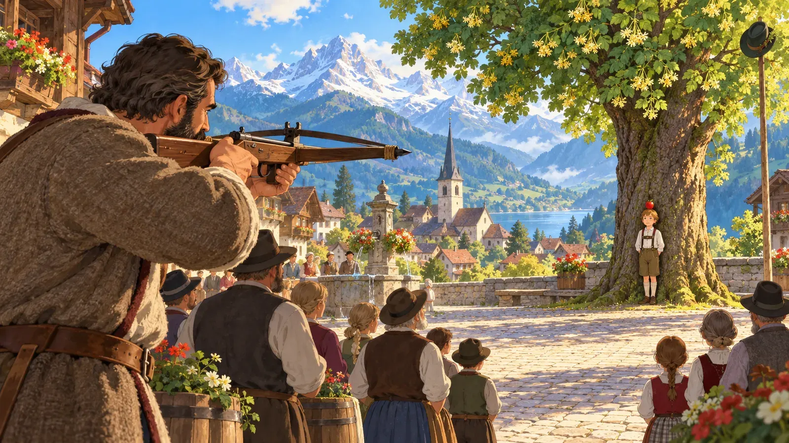 William Tell and the Apple（ウィリアム・テルとりんご）の挿絵