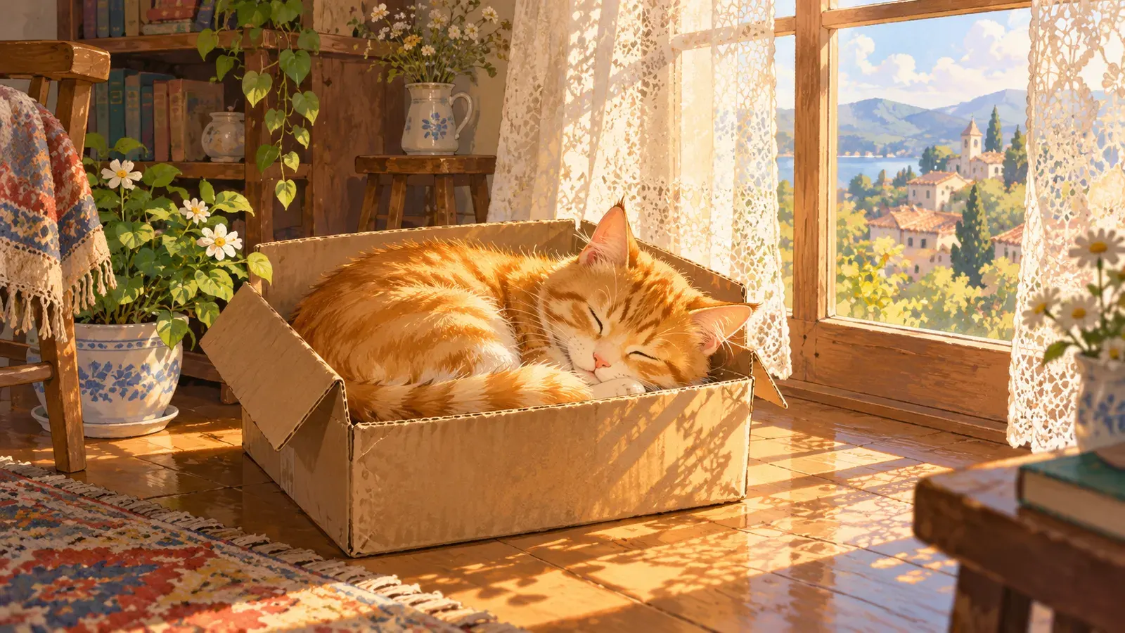 Cats Love to Sleep（ネコはねるのが大好き）の挿絵