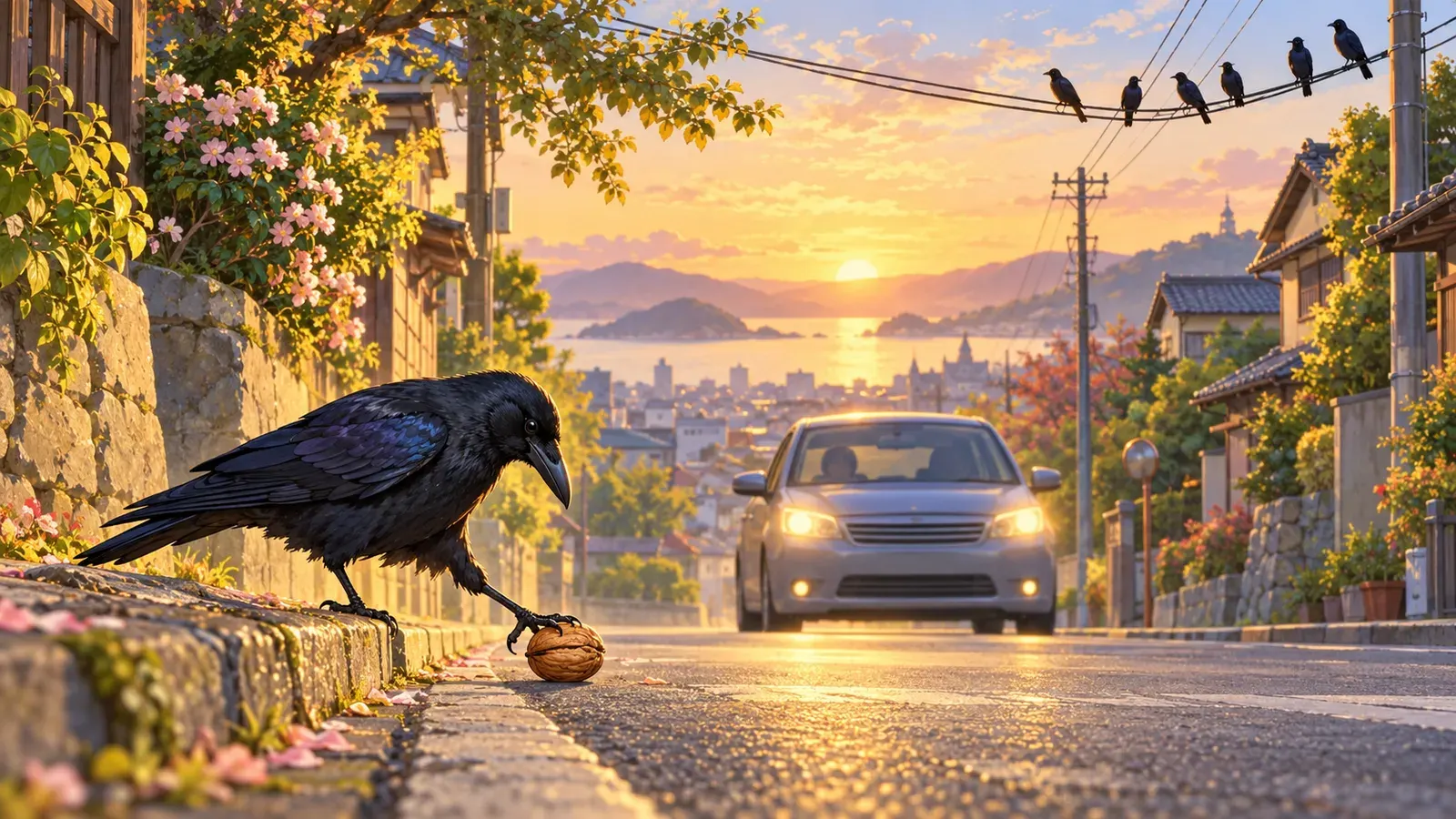 Crows Are Clever(カラスはかしこい)の挿絵
