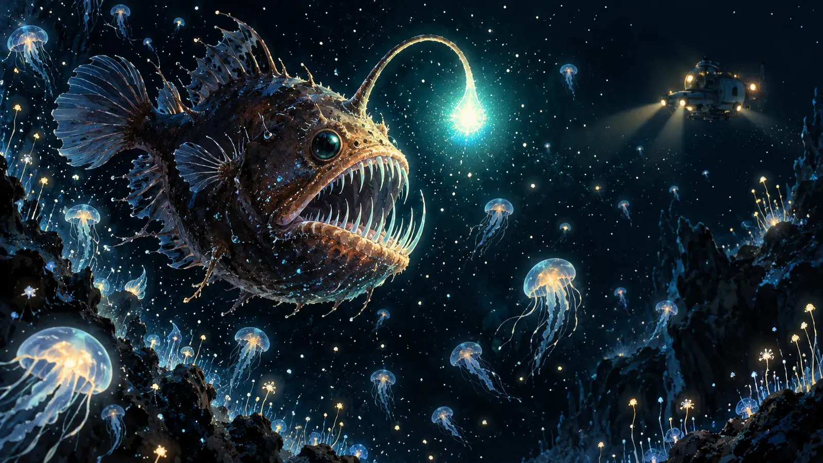 Into the Dark: Exploring the Deep Sea(暗闇の世界へ 深海をさぐる)の挿絵