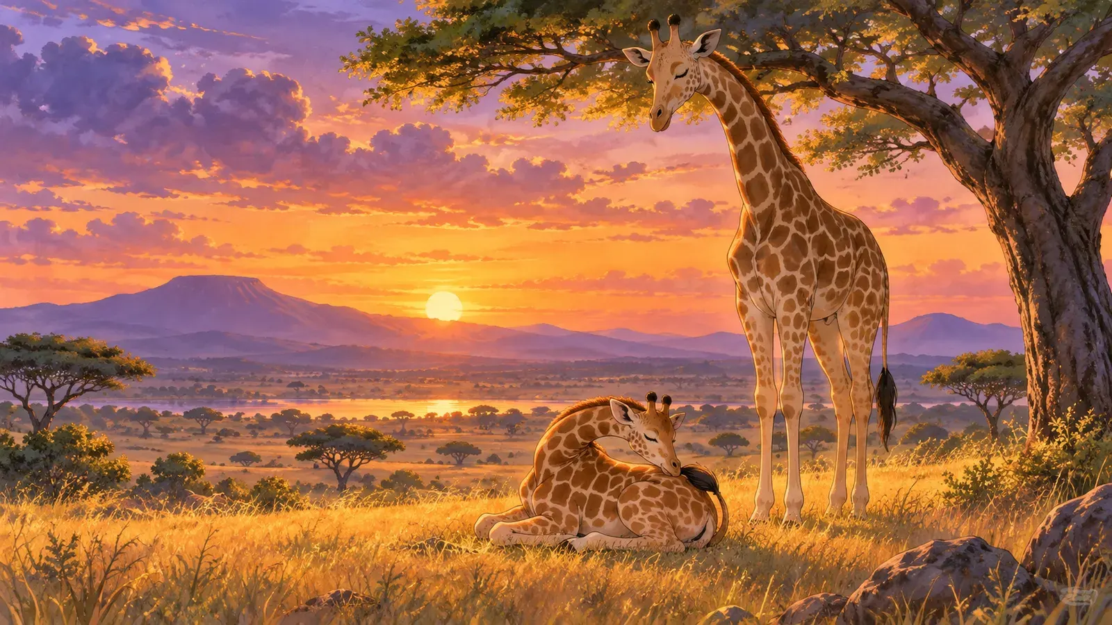 The Giraffe's Long Neck(キリンの長い首)の挿絵