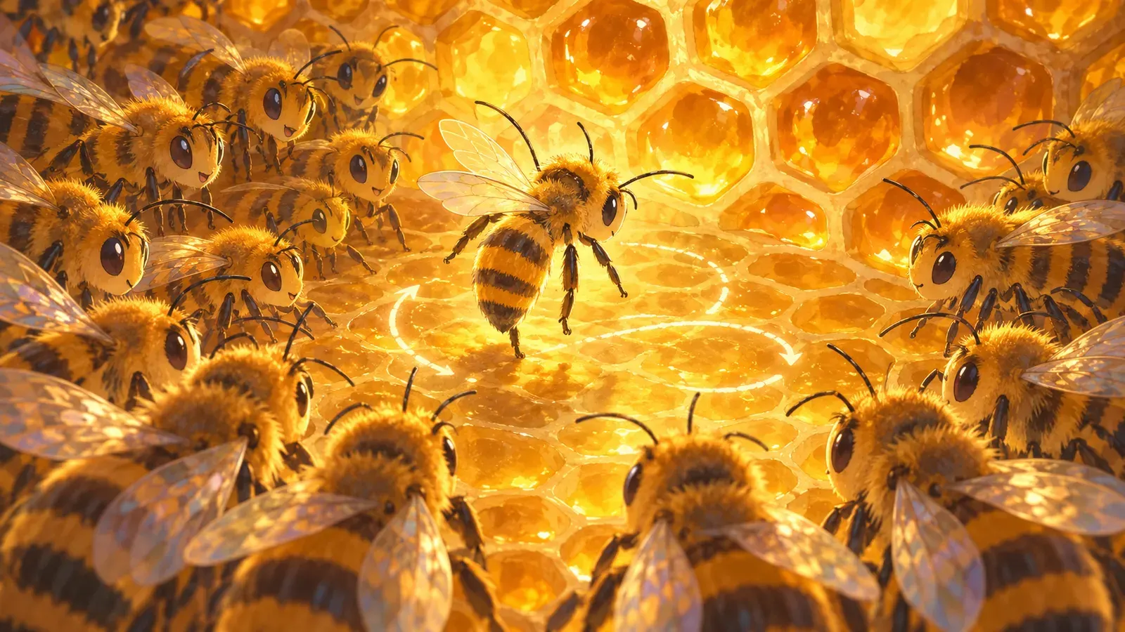 Inside the Hive: The Amazing Teamwork of Honeybees(ミツバチの巣の中で 小さな虫のすごいチームワーク)の挿絵