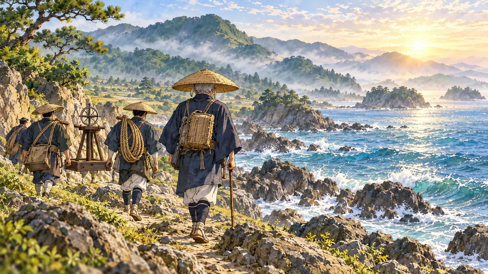 Ino Tadataka: The Man Who Walked Japan（伊能忠敬 歩いて日本地図をつくった男）の挿絵