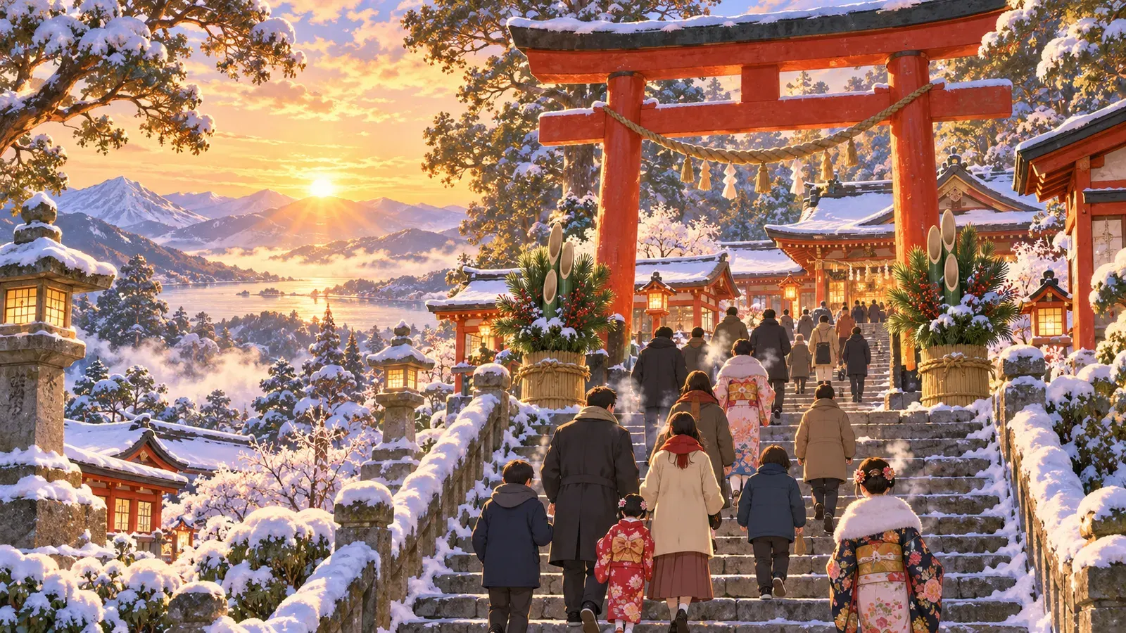 New Year in Japan(日本のお正月)の挿絵