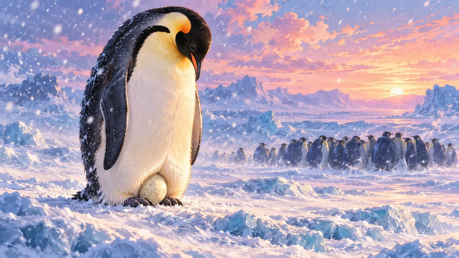 Penguin Dads(ペンギンのお父さん)の挿絵