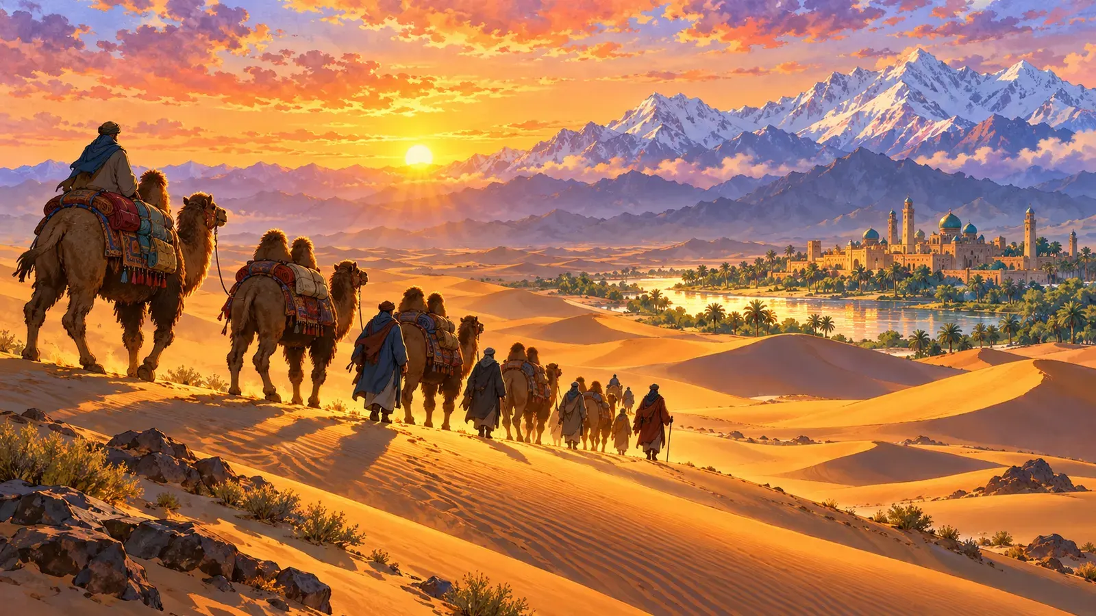 The Silk Road: Where East Met West(シルクロード 東と西を結んだ道)の挿絵