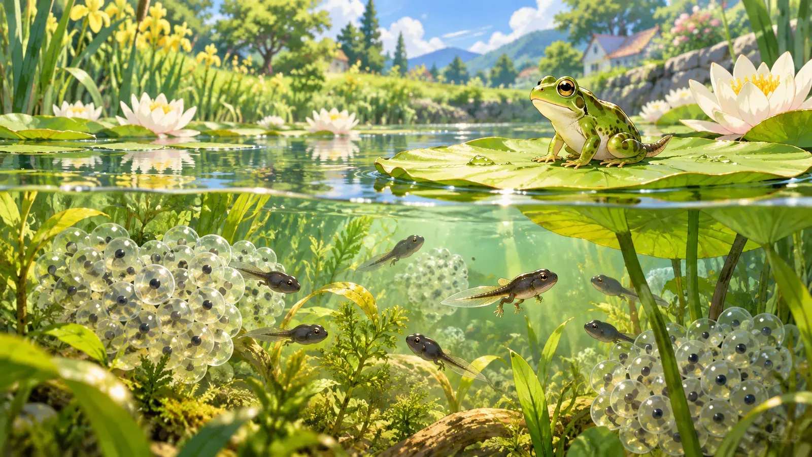 From Tadpole to Frog(おたまじゃくしがカエルになるまで)の挿絵