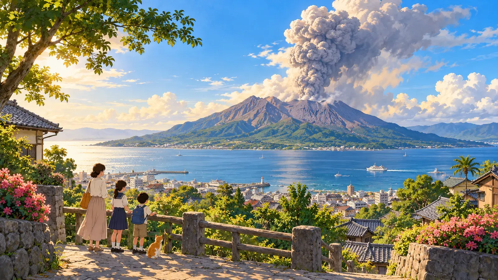 Living on Shaking Ground: Volcanoes and Earthquakes in Japan（ゆれる大地に生きる 日本の火山と地震）の挿絵