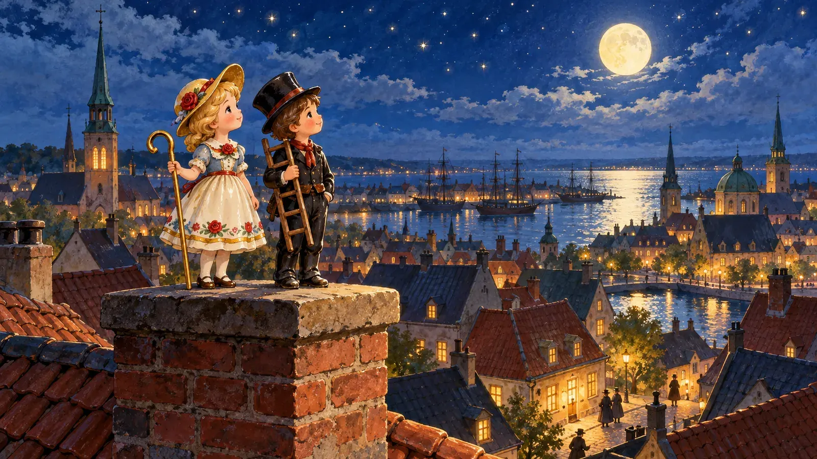 The Shepherdess and the Chimney-Sweep（羊飼いの娘と煙突そうじ屋）の挿絵