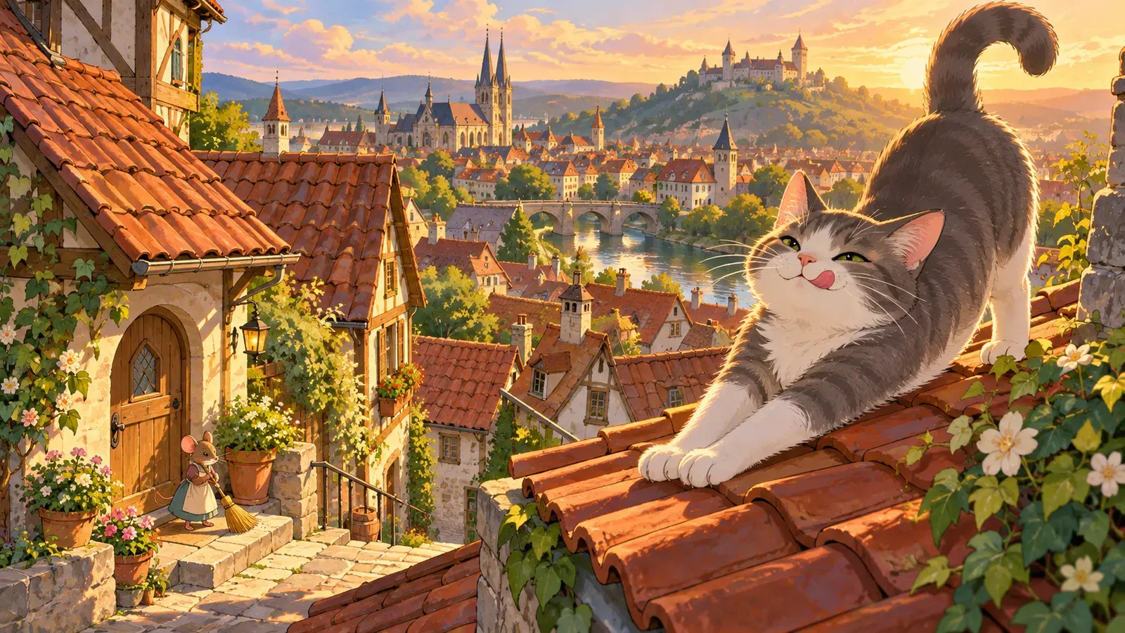Cat and Mouse in Partnership(猫とネズミのとも暮らし)の挿絵