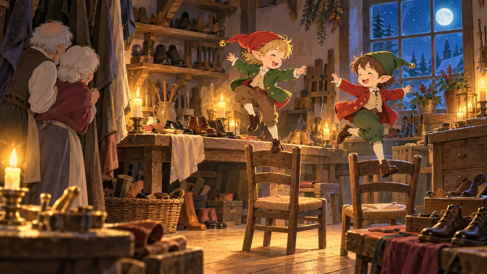 The Elves (The Shoemaker and the Elves)(小人のくつ屋)の挿絵