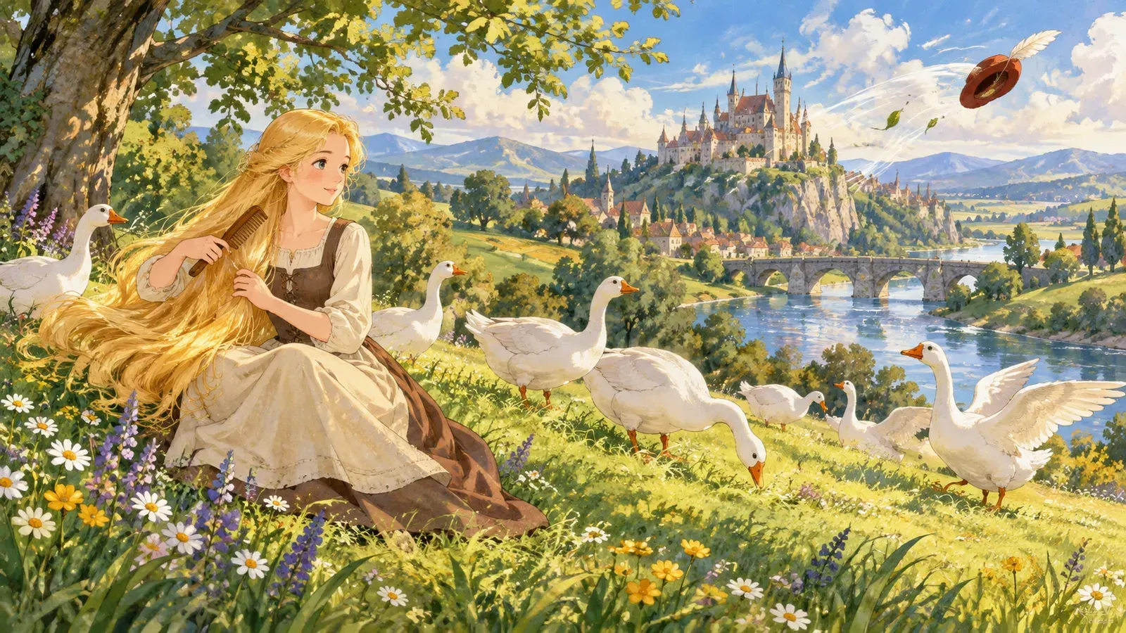 The Goose-Girl（ガチョウ番の娘）の挿絵