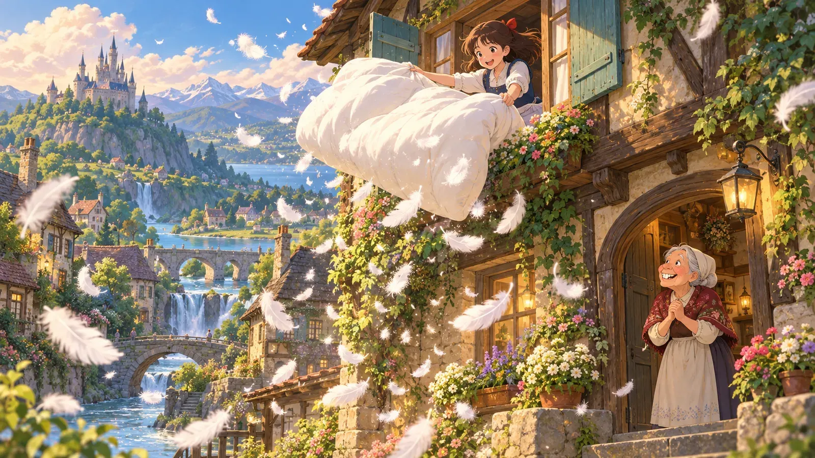 Mother Holle(ホレおばさん)の挿絵