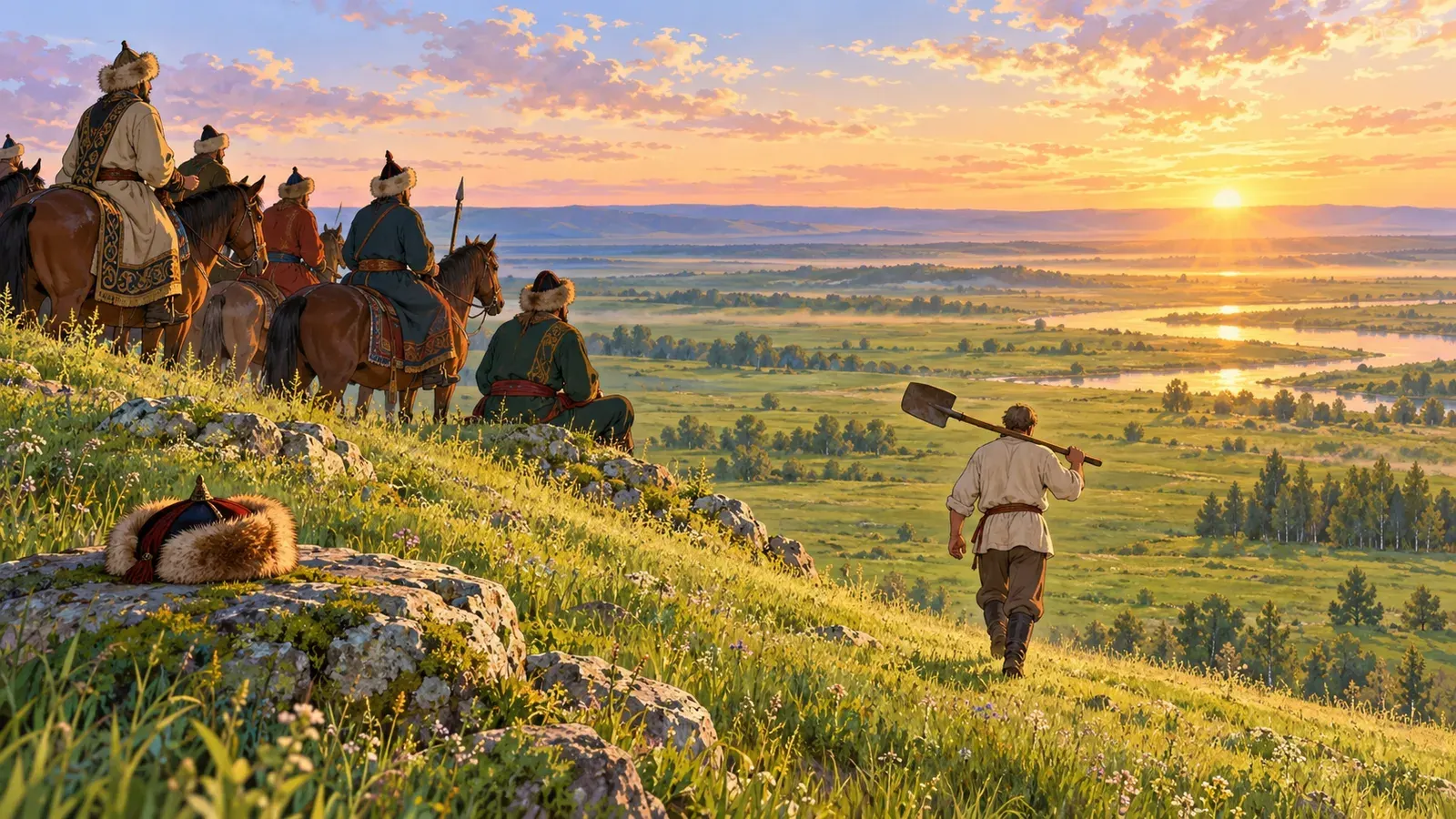 How Much Land Does a Man Need?(人にはどれほどの土地がいるか)の挿絵