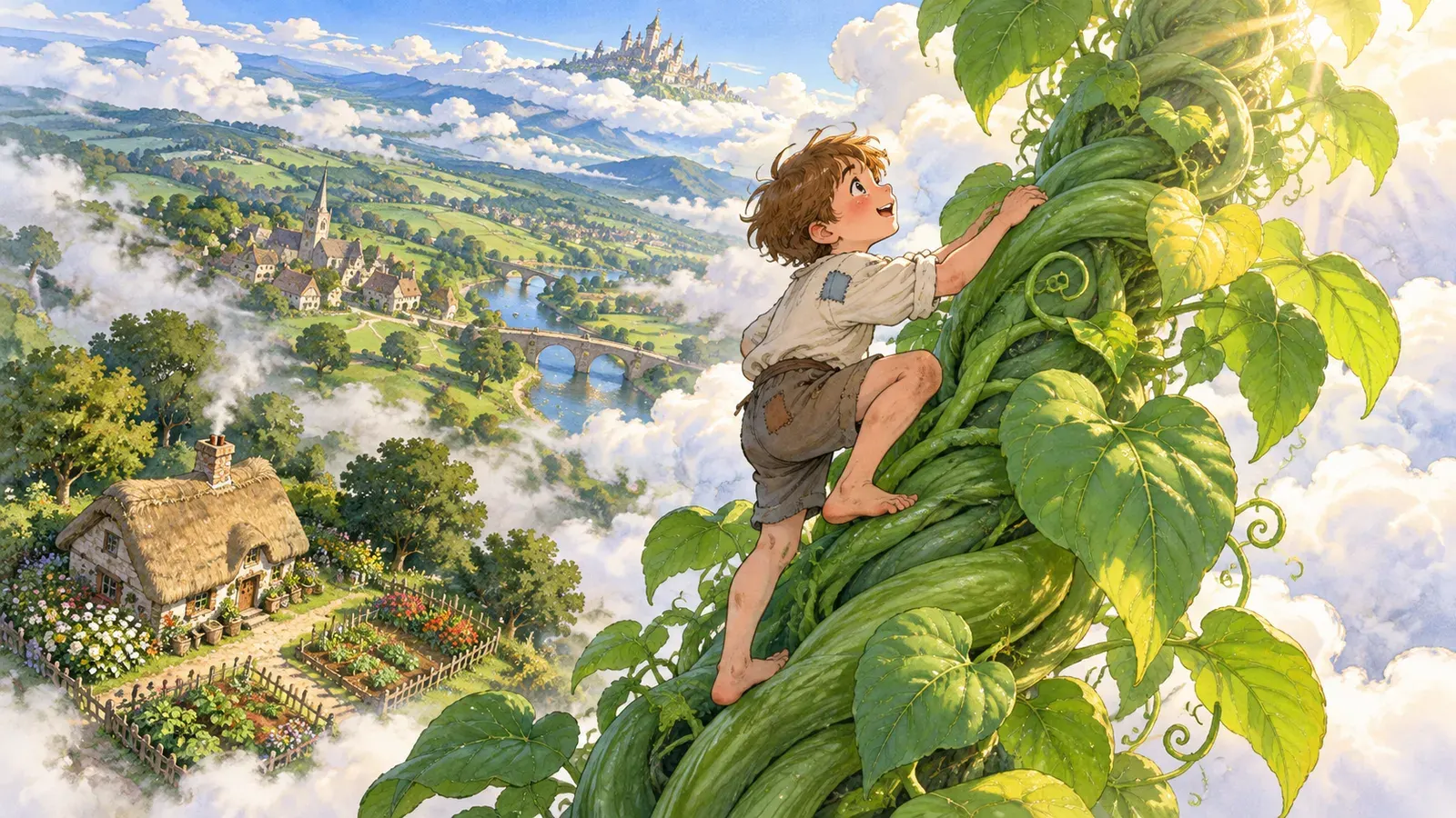Jack and the Beanstalk(ジャックと豆の木)の挿絵