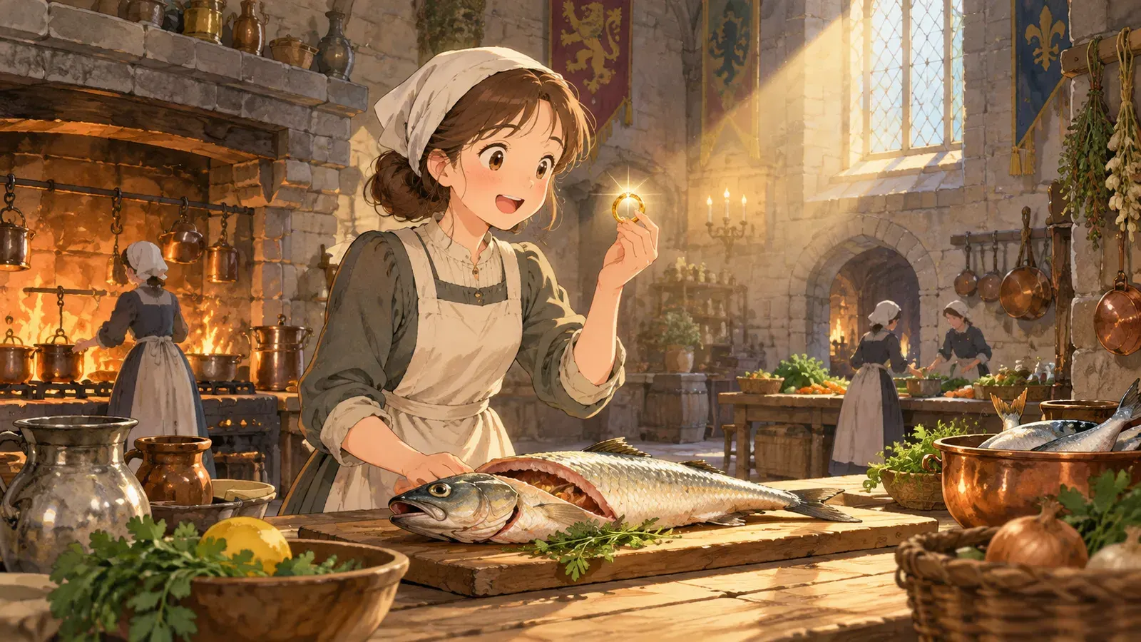 The Fish and the Ring（魚と指輪）の挿絵