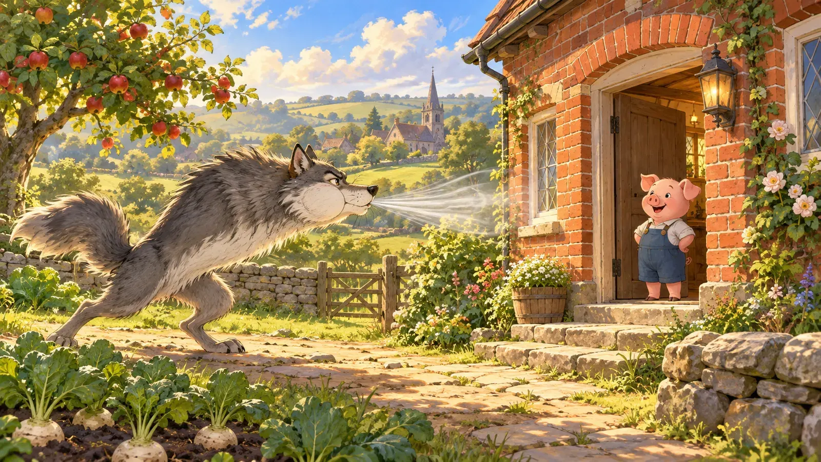 The Story of the Three Little Pigs(三匹の子ぶた)の挿絵