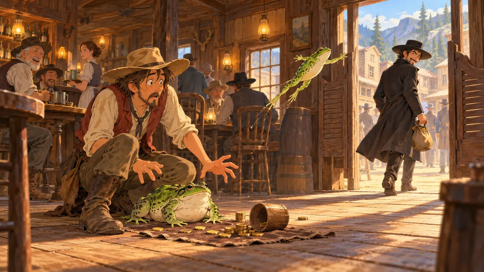 The Notorious Jumping Frog of Calaveras County(キャラヴェラス郡の名高き跳び蛙)の挿絵
