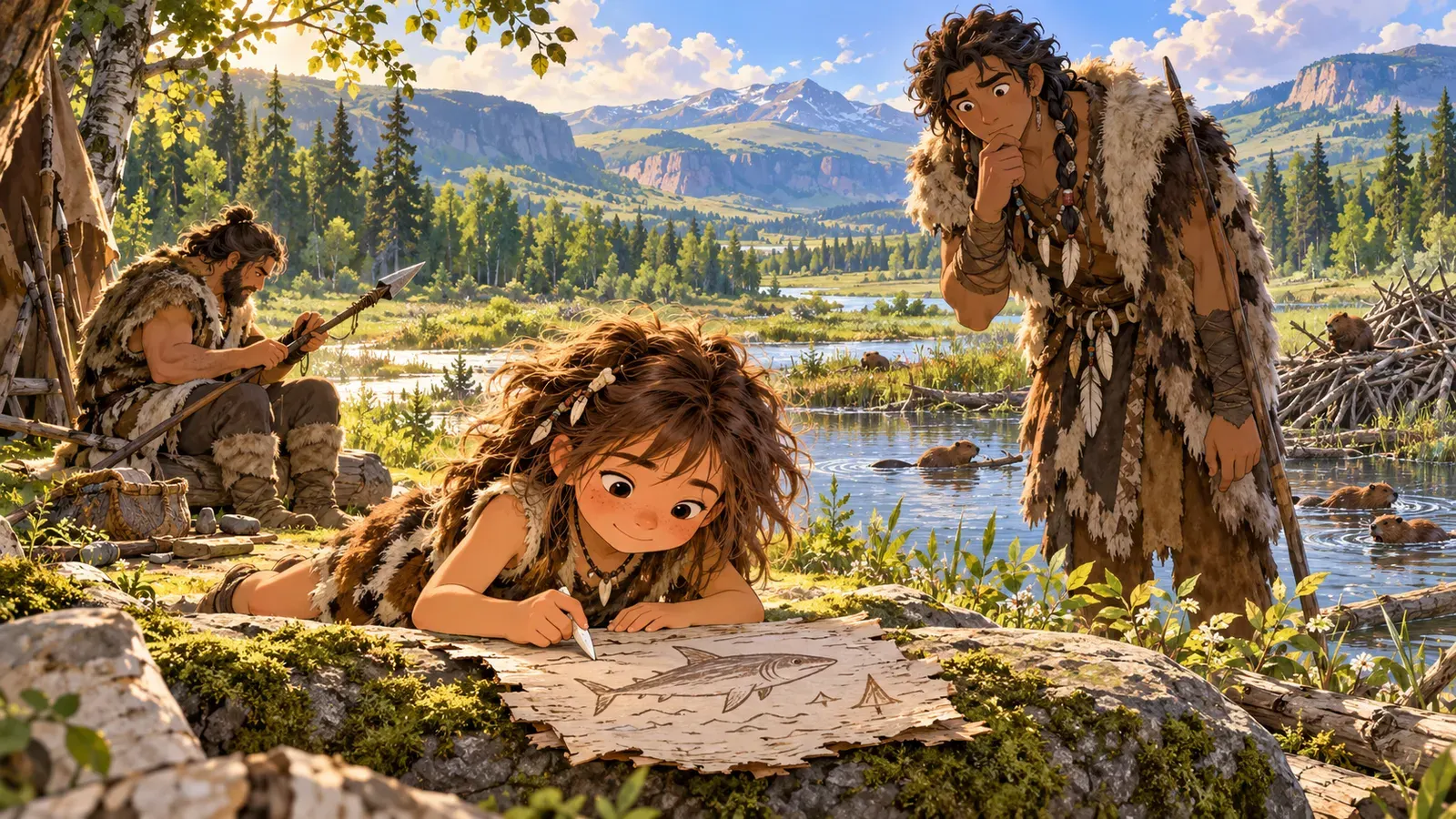 How the First Letter Was Written(はじめての手紙はどうやって書かれたか(なぜなに物語))の挿絵