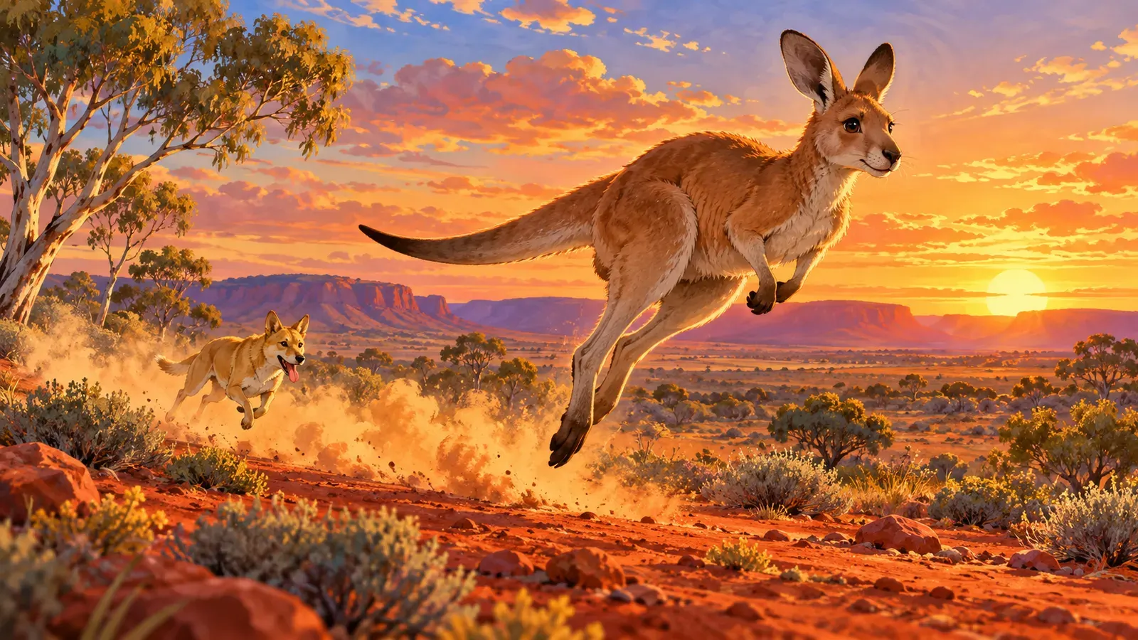 The Sing-Song of Old Man Kangaroo(カンガルーの足はなぜ長い(なぜなに物語))の挿絵