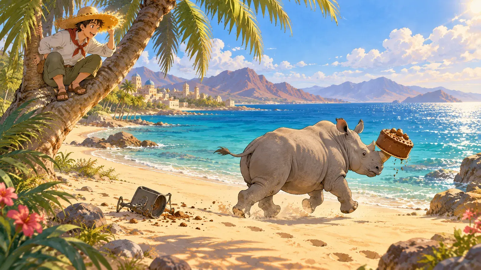 How the Rhinoceros Got His Skin(サイの皮はなぜしわしわ(なぜなに物語))の挿絵