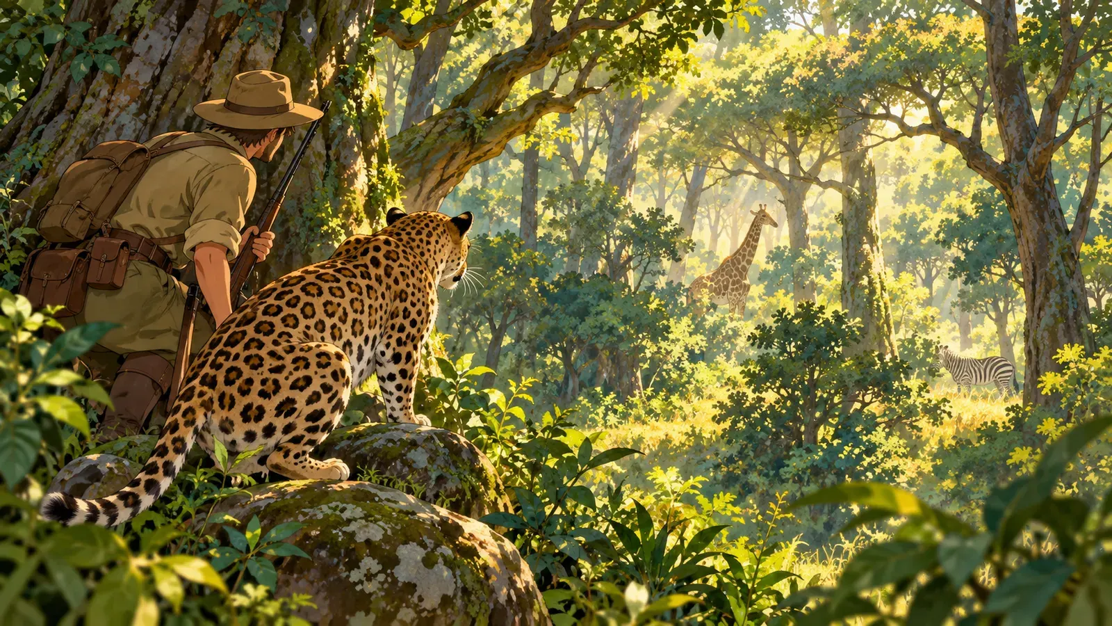 How the Leopard Got His Spots(ヒョウの斑点はどうしてできたか(なぜなに物語))の挿絵