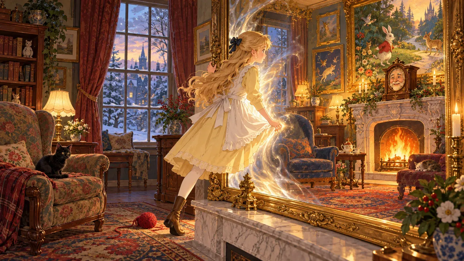 Looking-Glass House(第1章 鏡の国の家)の挿絵