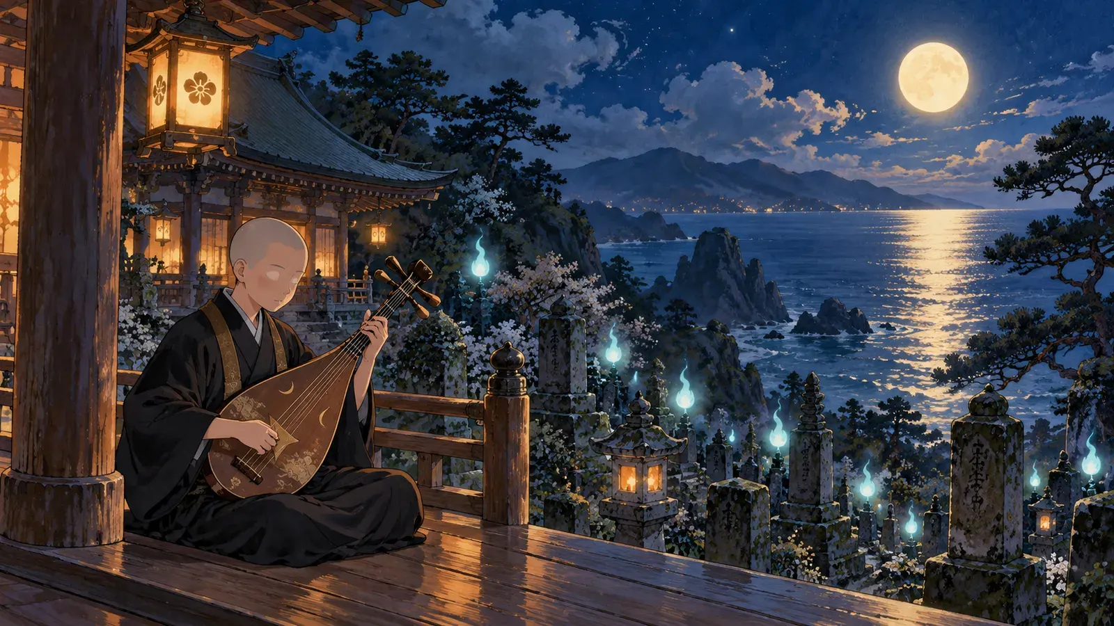 The Story of Mimi-Nashi-Hoichi(耳なし芳一のはなし)の挿絵