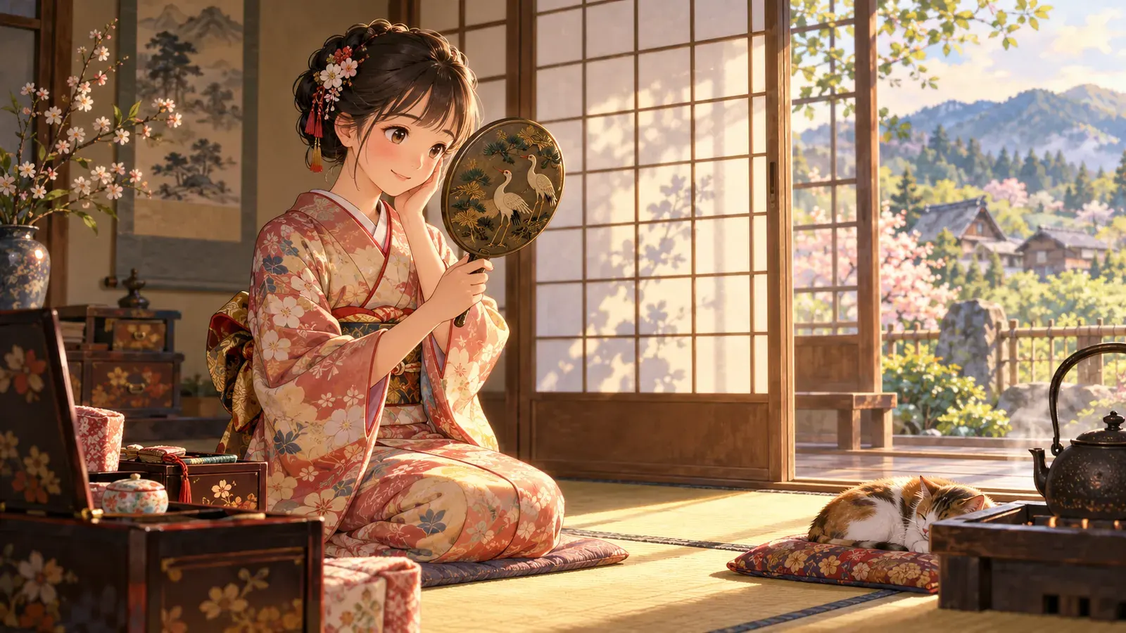 The Mirror of Matsuyama（松山鏡（尾崎英子『日本のおとぎ話』））の挿絵