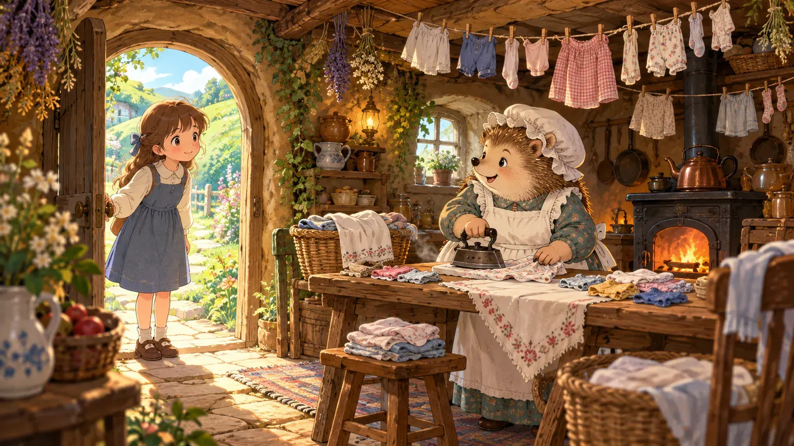 The Tale of Mrs. Tiggy-Winkle(ティギーおばさんのおはなし)の挿絵