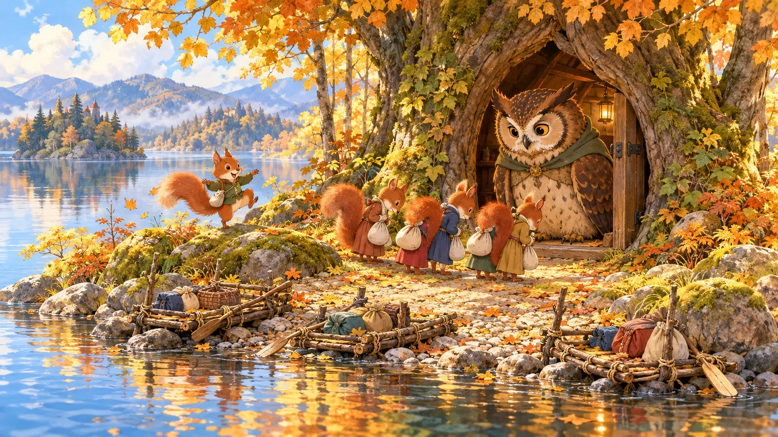 The Tale of Squirrel Nutkin（りすのナトキンのおはなし）の挿絵