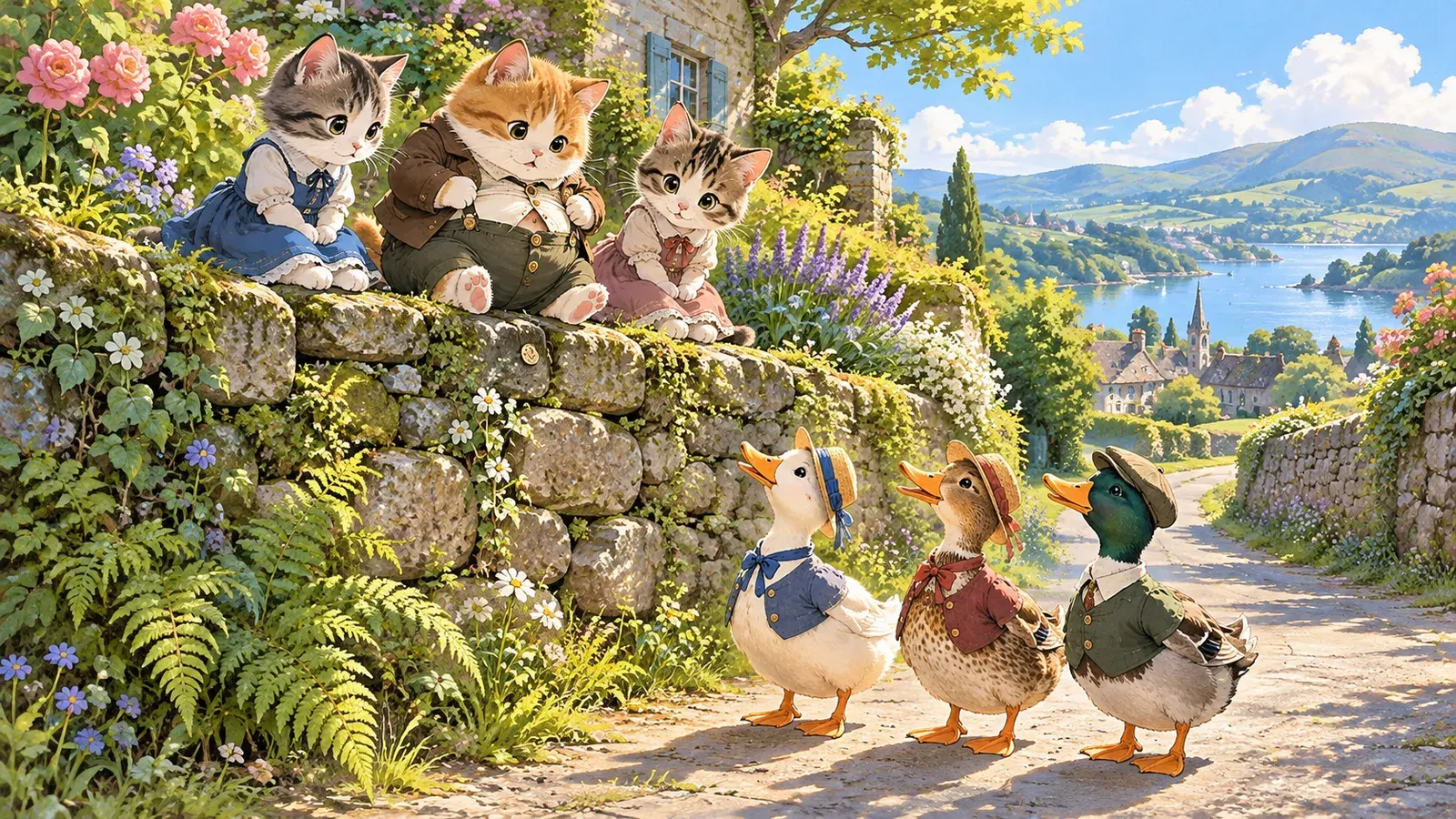 The Tale of Tom Kitten(こねこのトムのおはなし)の挿絵