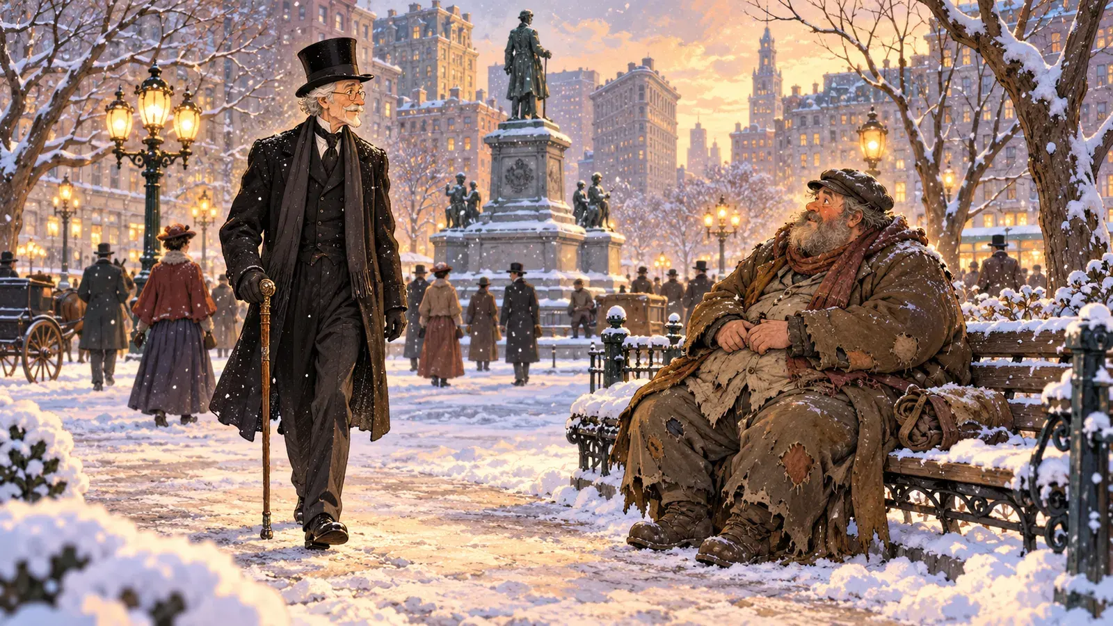 Two Thanksgiving Day Gentlemen(感謝祭の二人の紳士)の挿絵