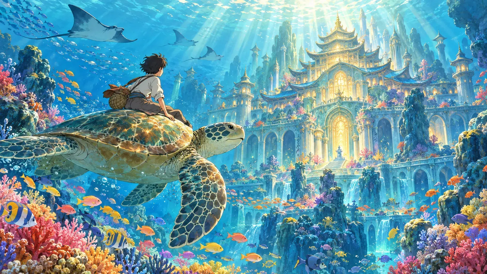 The Story of Urashima Taro, the Fisher Lad（浦島太郎（尾崎英子『日本のおとぎ話』））の挿絵