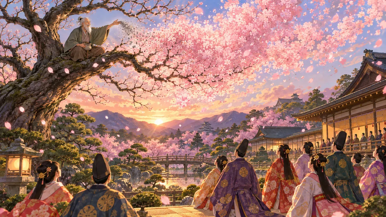 The Story of the Old Man Who Made Withered Trees to Flower(花咲かじいさん(尾崎英子『日本のおとぎ話』))の挿絵