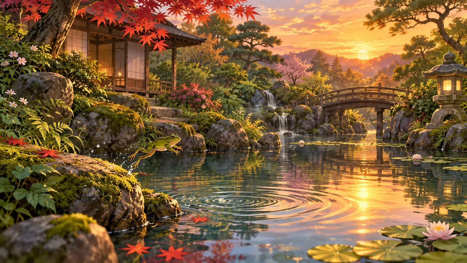 Ten Haiku by Matsuo Basho(松尾芭蕉の俳句10句(英訳))の挿絵