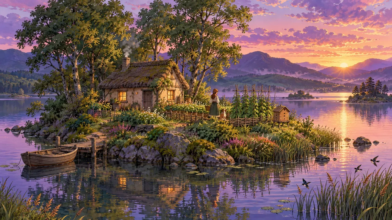 The Lake Isle of Innisfree（イェイツ「イニスフリーの湖島」）の挿絵