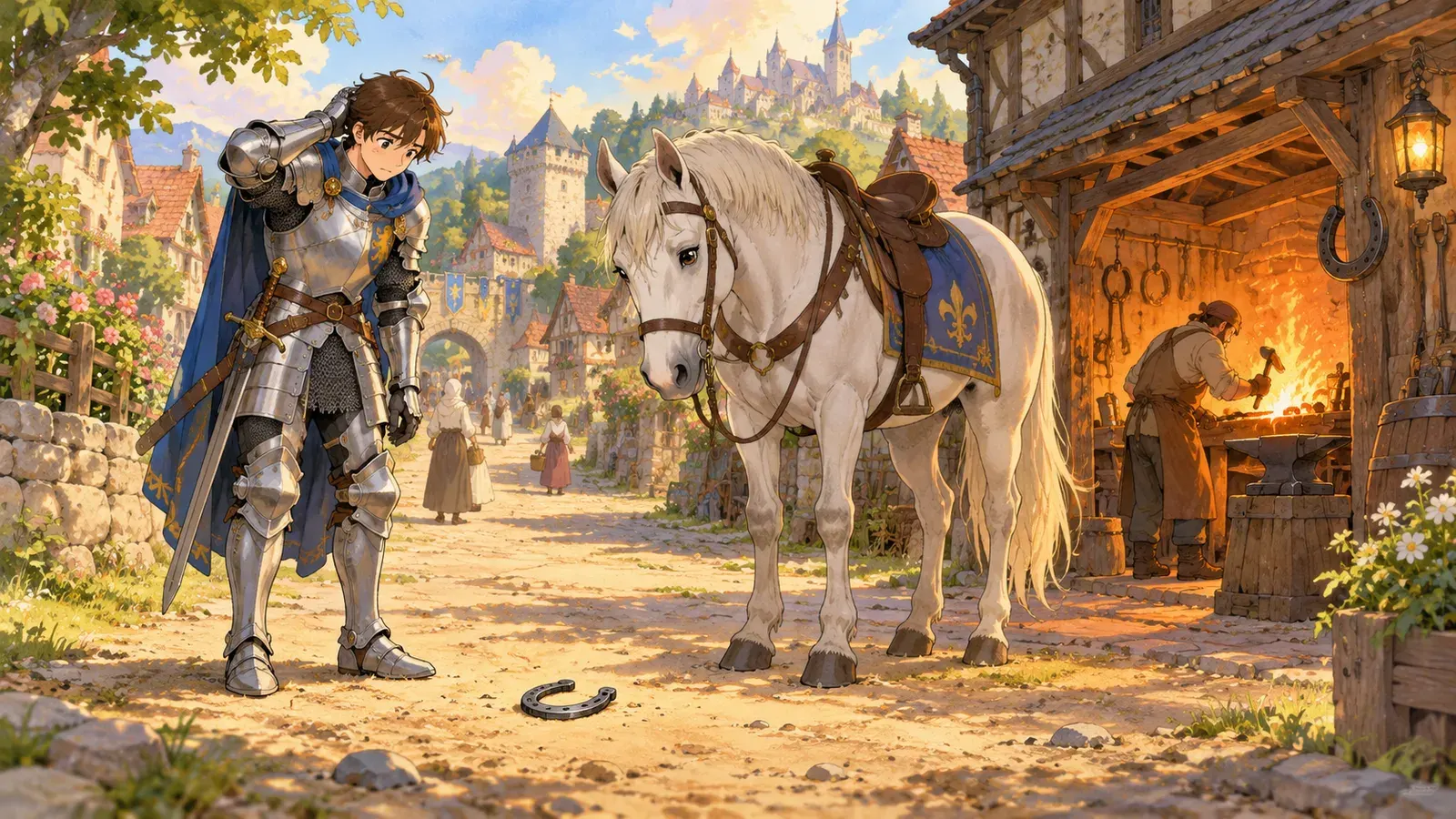 For Want of a Nail and If Wishes Were Horses（くぎ一本がないためにと、もしも願いが馬だったら）の挿絵
