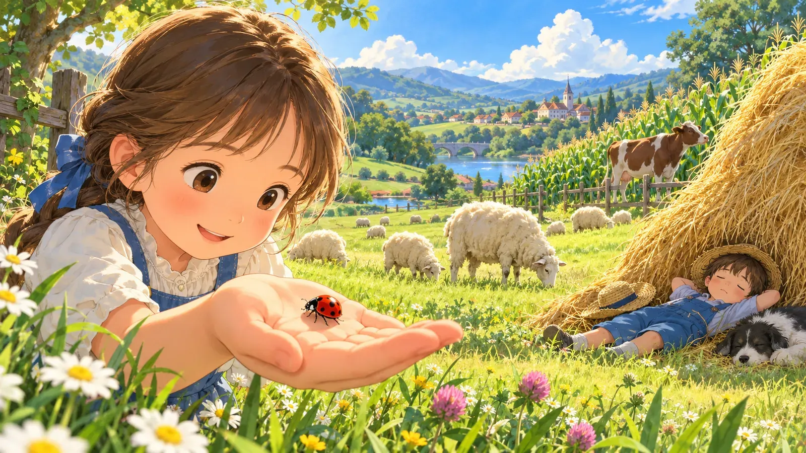 Ladybird, Ladybird and Little Boy Blue（てんとう虫さんとリトル・ボーイ・ブルー）の挿絵
