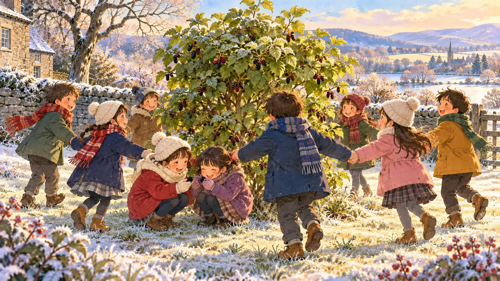 Ring a Ring o' Roses and the Mulberry Bush(バラの輪と桑の木のまわり)の挿絵