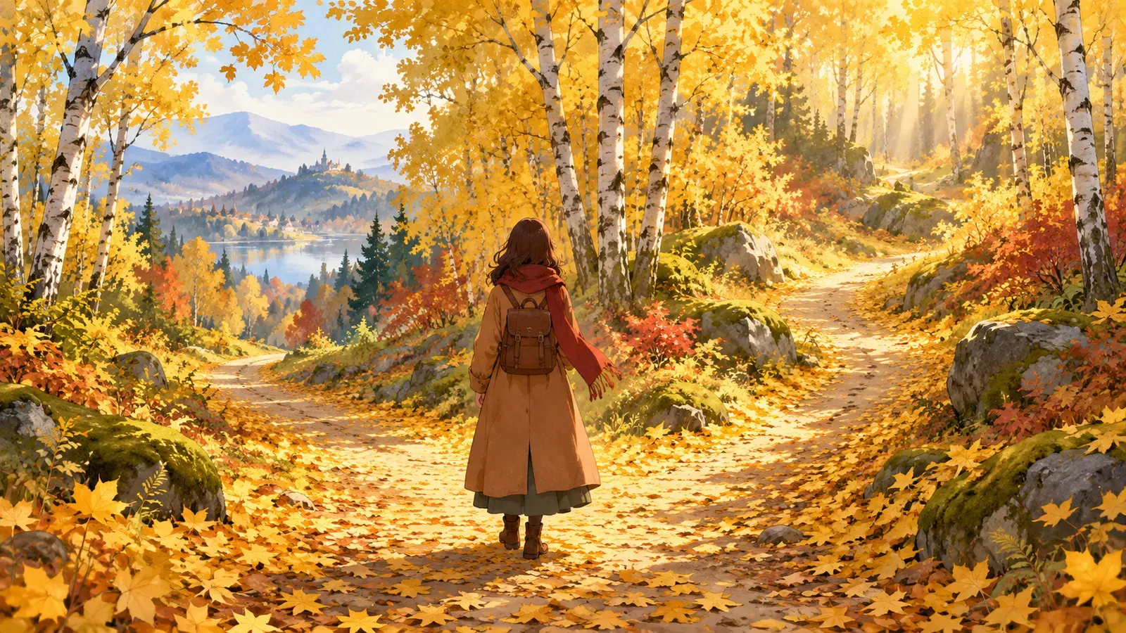 The Road Not Taken（フロスト「選ばれなかった道」）の挿絵