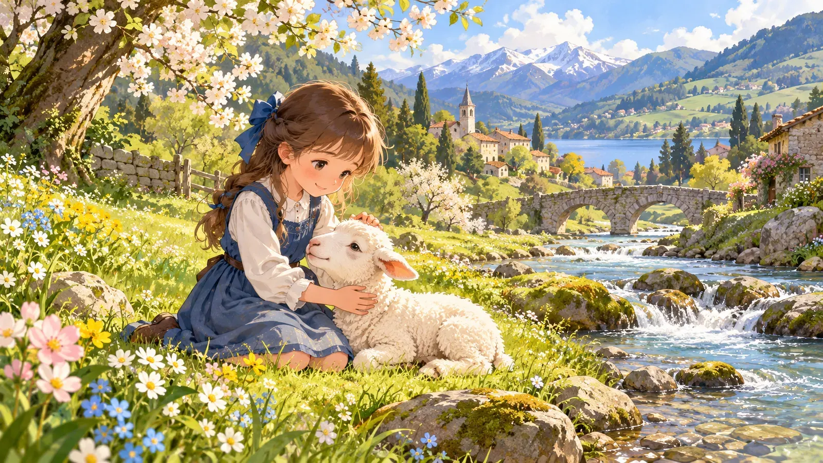 The Lamb(ブレイク「子羊」)の挿絵