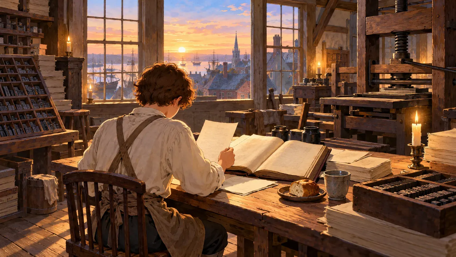How Franklin Taught Himself to Write(フランクリンの独学文章術)の挿絵
