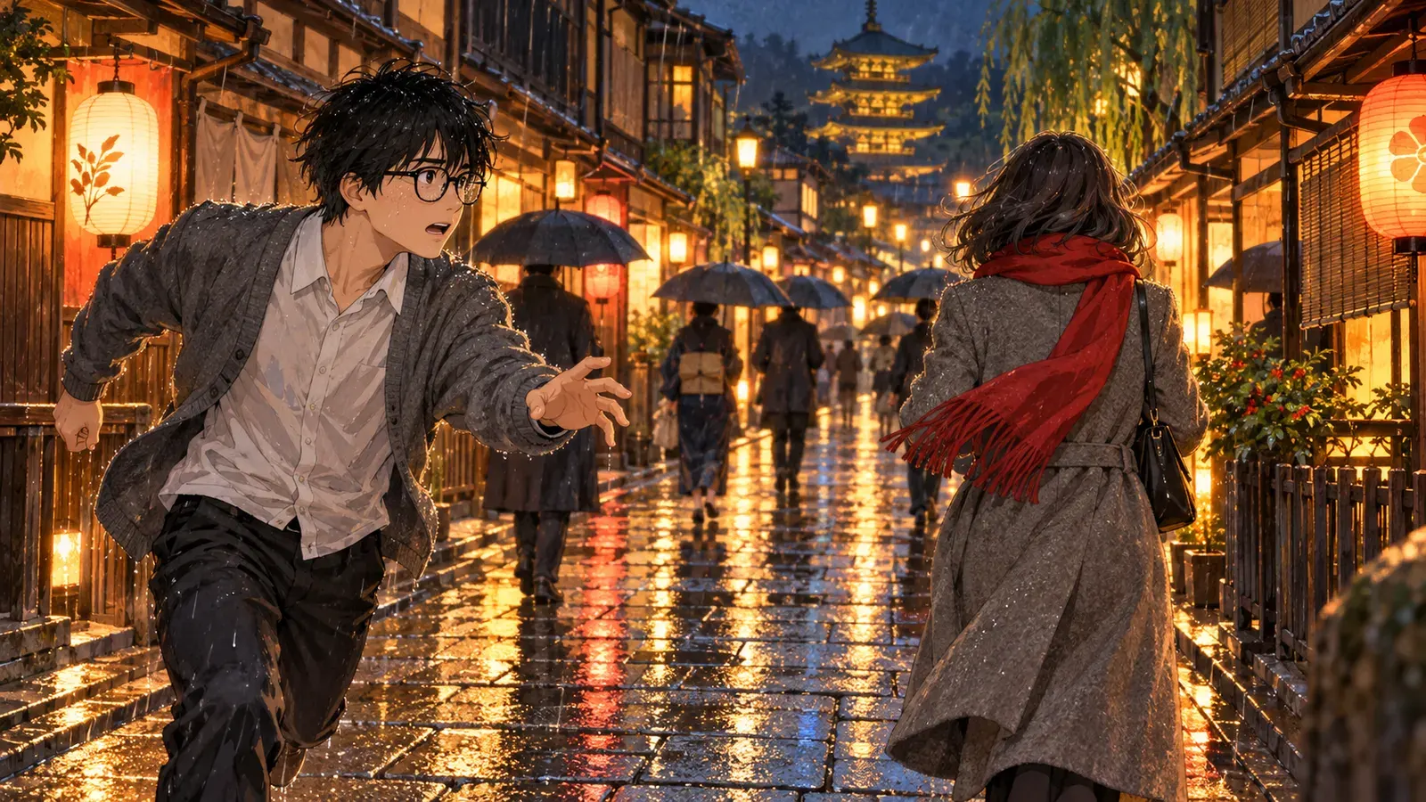 The Secret of the Old Bookshop, Episode 5: The Woman in the Red Scarf(古書店の秘密 第5話:赤いスカーフの女性)の挿絵