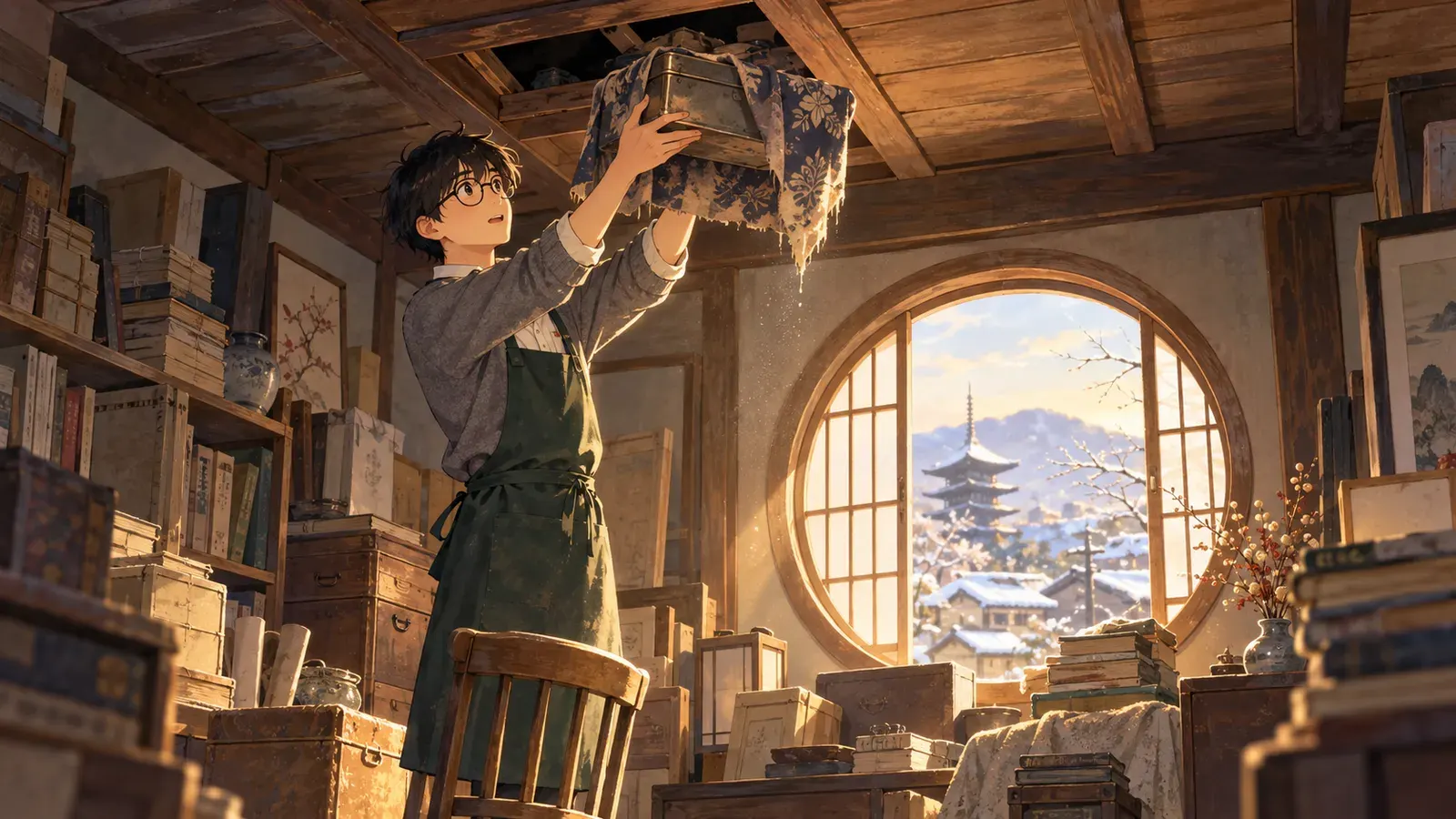 The Secret of the Old Bookshop, Episode 6: Sunday Stories(古書店の秘密 第6話:日曜日の物語)の挿絵