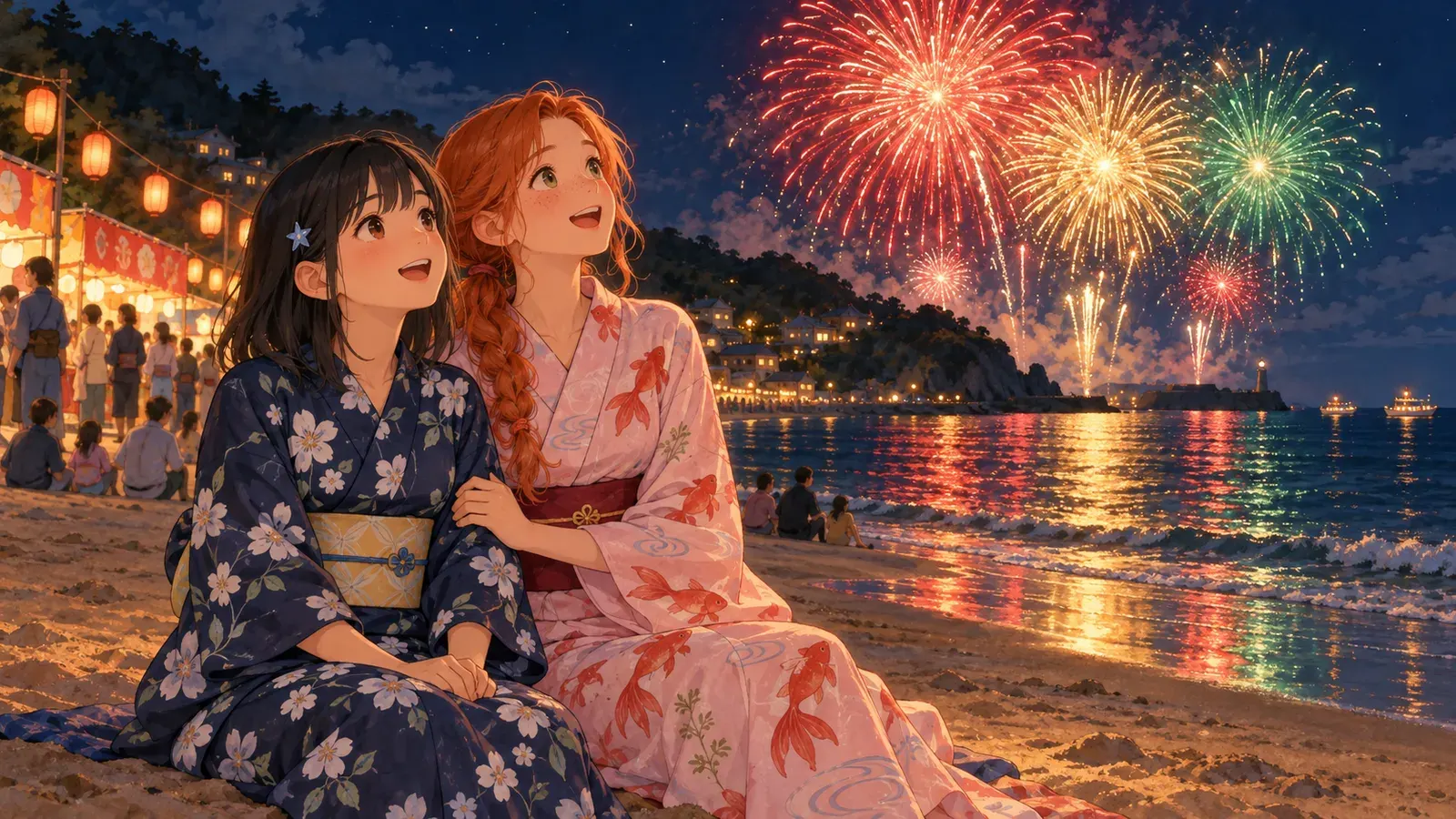 The Exchange Student, Episode 3: Fireworks(交換留学生 第3話:花火)の挿絵