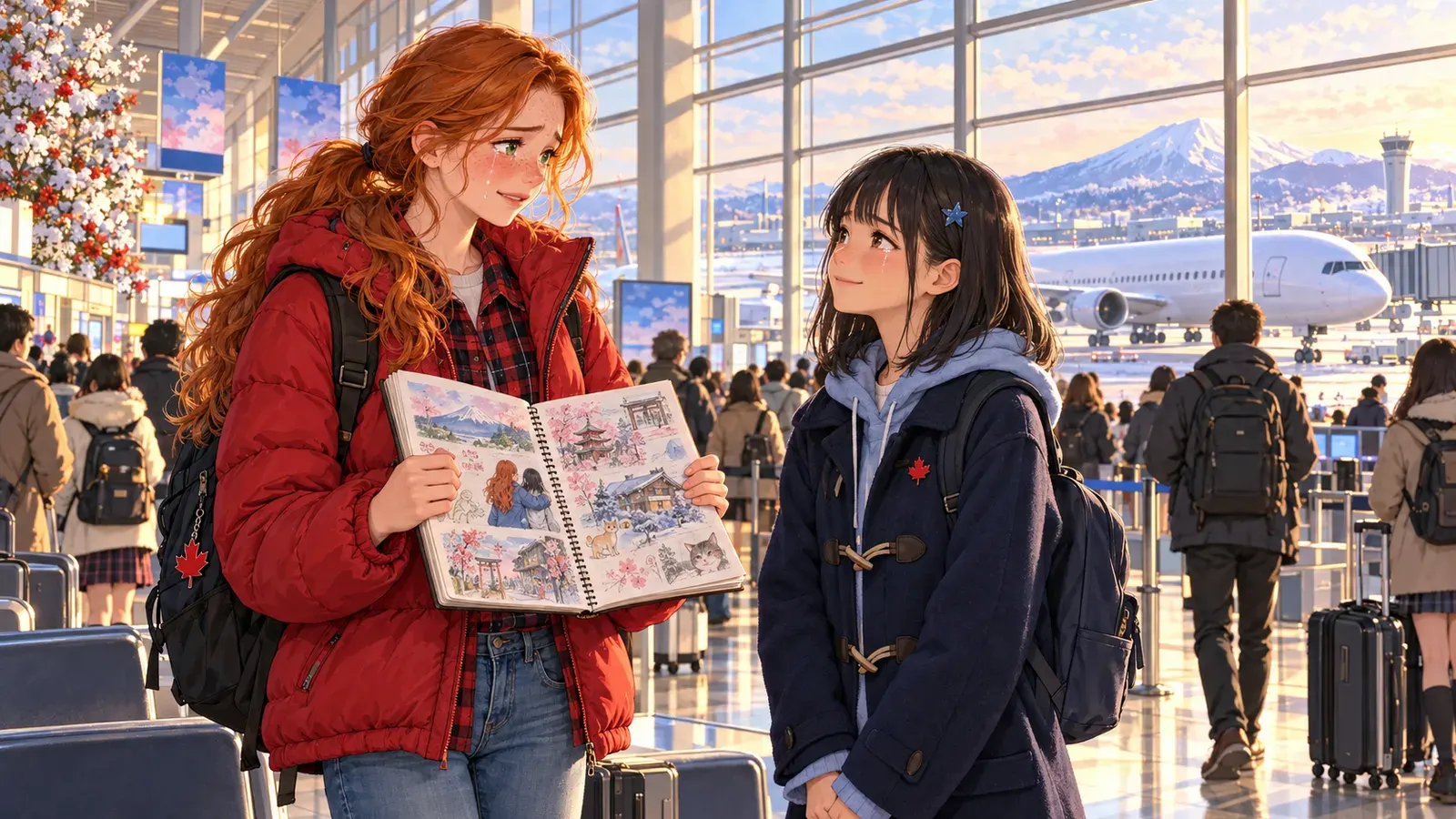 The Exchange Student, Episode 8: Goodbye at the Airport(交換留学生 第8話:空港でさよなら)の挿絵