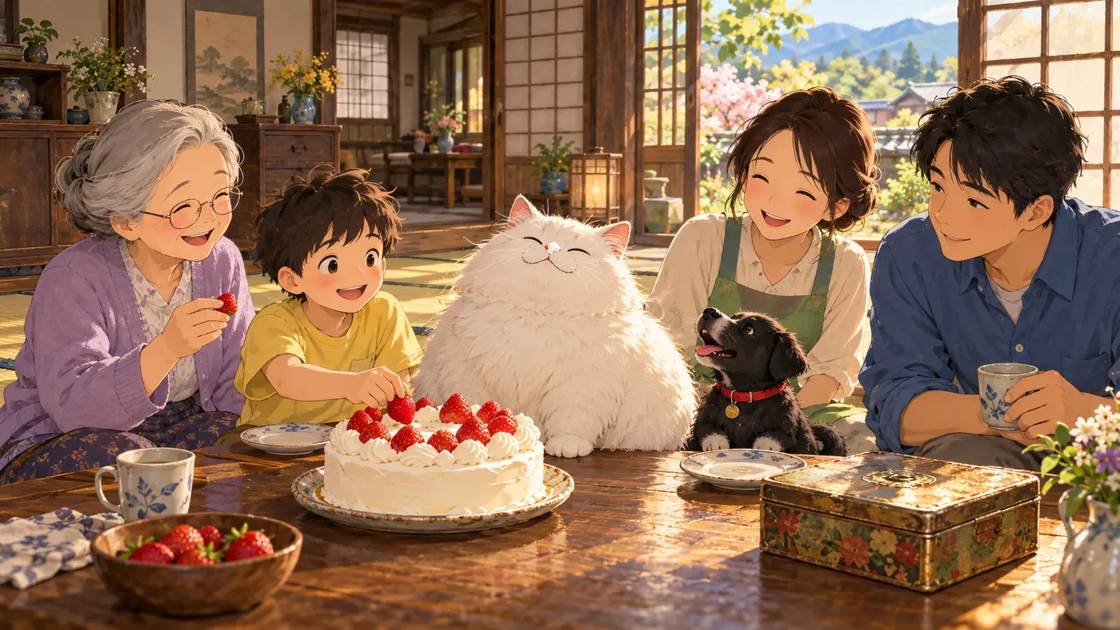Tofu the Cat, Episode 6: Happy Birthday, Grandma(ネコのトウフ 第6話:おばあちゃん、お誕生日おめでとう)の挿絵
