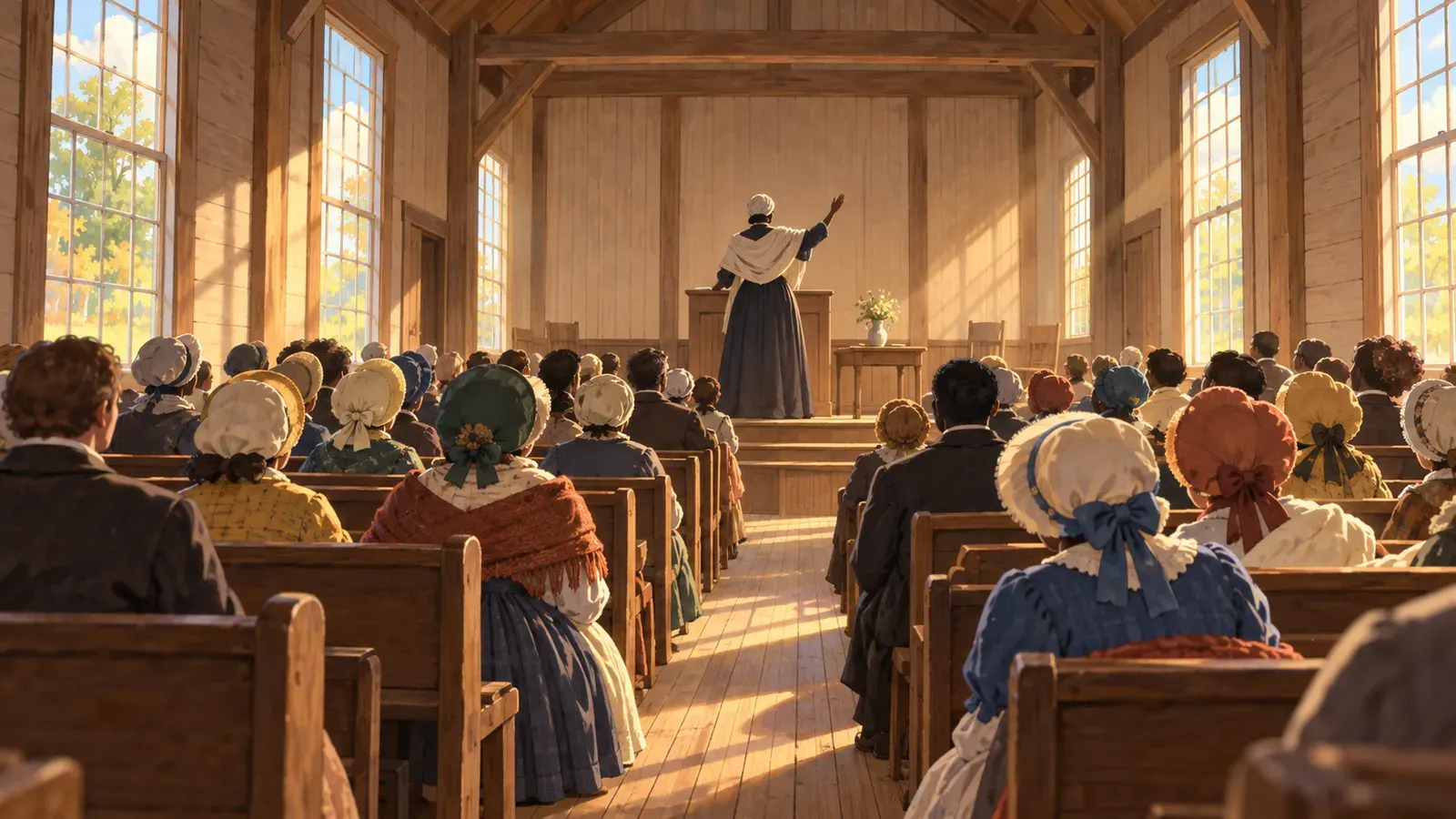 A Woman Who Spoke the Truth(ソジャーナ・トゥルースの演説の物語)の挿絵
